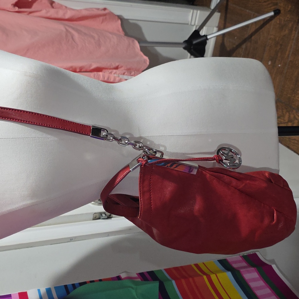 Michael Kors Cherry Red Shoulder Bag/cross Body Strap Vintage - Picture 4 of 15
